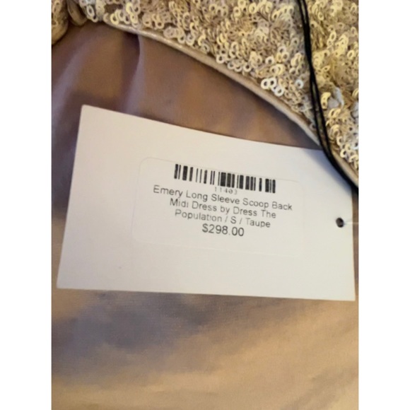DRESS THE POPULATION Emery Sequin Scoop Back Dress - Picture 5 of 6